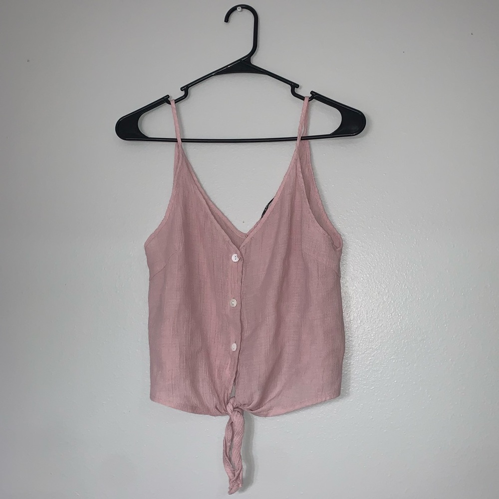 Pink shear crop top